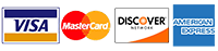 We accept Visa, MasterCard, Discover, and American Express